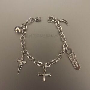 Kurapika Hxh Anime inspired Silver Charm Bracelet